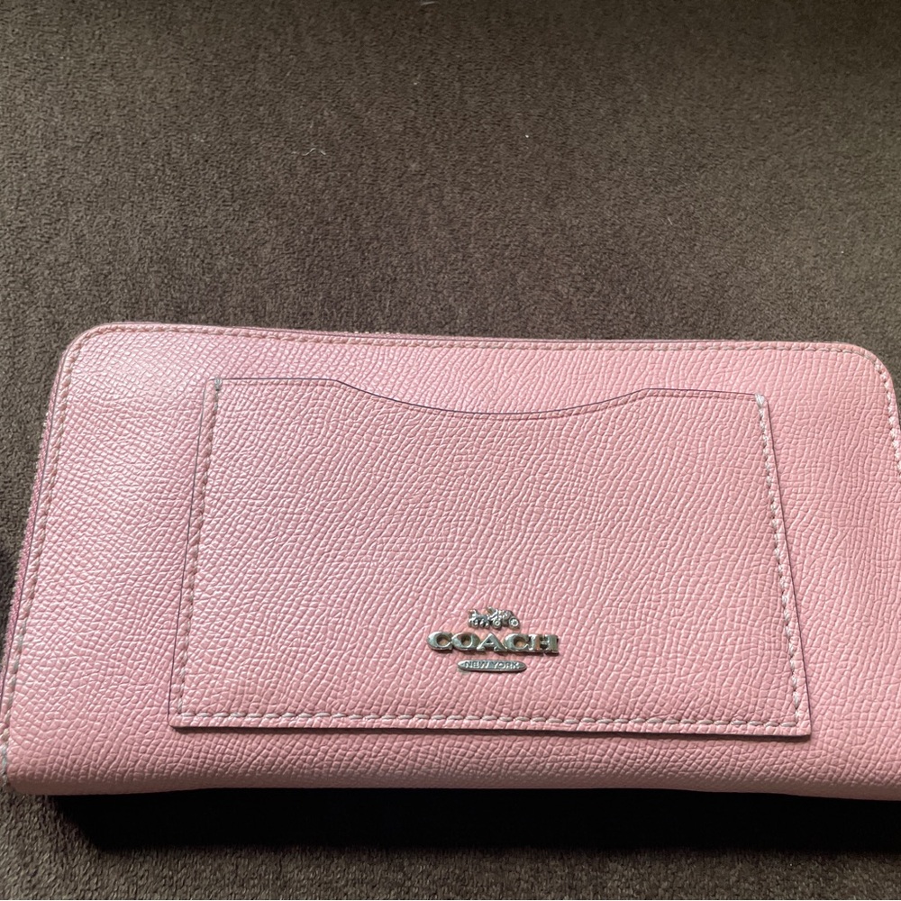 Coach Pink Pebbled Leather Wallet